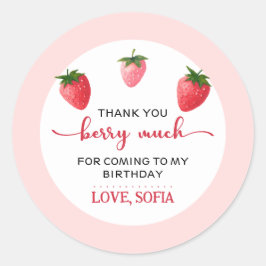 Aardbei Berry First Birthday Ronde Sticker