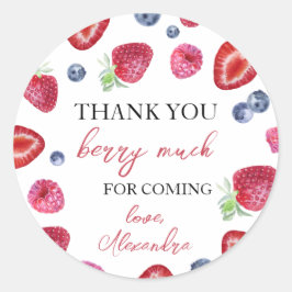 Aardbei Berry First Birthday Ronde Sticker
