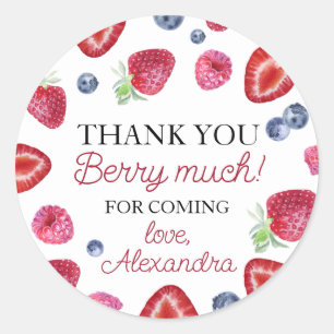 Aardbei Berry First Birthday Ronde Sticker