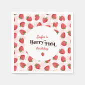 Aardbei Berry First Birthday Servet (Voorkant)
