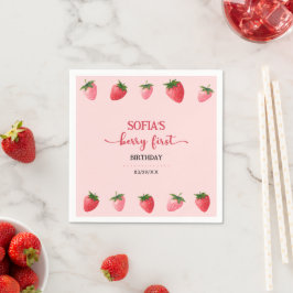 Aardbei Berry First Birthday Servet