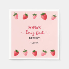 Aardbei Berry First Birthday Servet