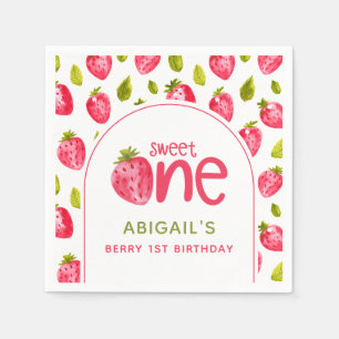 Aardbei Berry First Birthday Servet