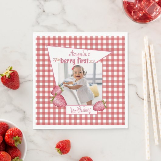 Aardbei Berry First Birthday Servet (Insitu)