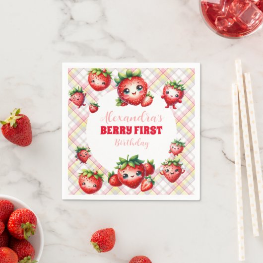 Aardbei Berry First Birthday Servet (Insitu)
