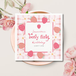 Aardbei Berry First Birthday Servet