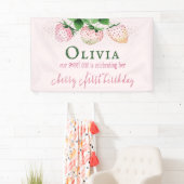 Aardbei Berry First Birthday Spandoek (Insitu)