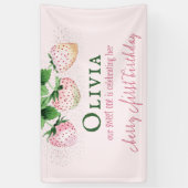 Aardbei Berry First Birthday Spandoek (Verticaal)