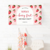 Aardbei Berry First Birthday Spandoek (Insitu)