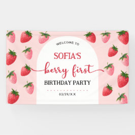 Aardbei Berry First Birthday Spandoek