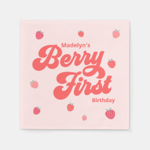 Aardbei Berry First Birthday Summer Servet