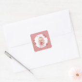 Aardbei Berry First Birthday Vierkante Sticker (Envelop)