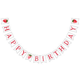 Aardbei Berry First Birthday Vlaggetjes