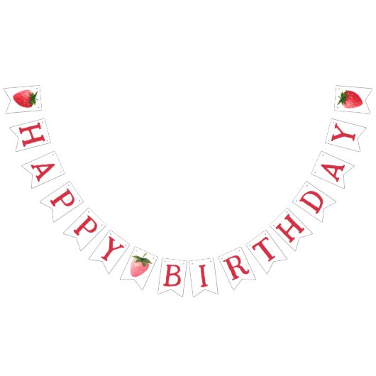 Aardbei Berry First Birthday Vlaggetjes (Alle)