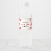 Aardbei Berry First Birthday Waterfles Etiket (Voorkant)