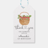 Aardbei Berry First Girl 1e verjaardag Cadeaulabel (Voorkant)