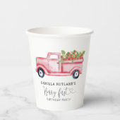 Aardbei Berry First Girl 1e verjaardag Papieren Bekers (Voorkant)