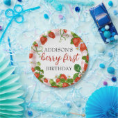 Aardbei Berry First Girl 1e verjaardag Papieren Bordje (Feest)