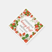 Aardbei Berry First Girl 1e verjaardag Servet (Hoek)