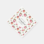 Aardbei Berry First Girl 1e verjaardag Servet (Hoek)