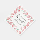 Aardbei Berry First Girl 1ste verjaardag Napkins Servet (Hoek)