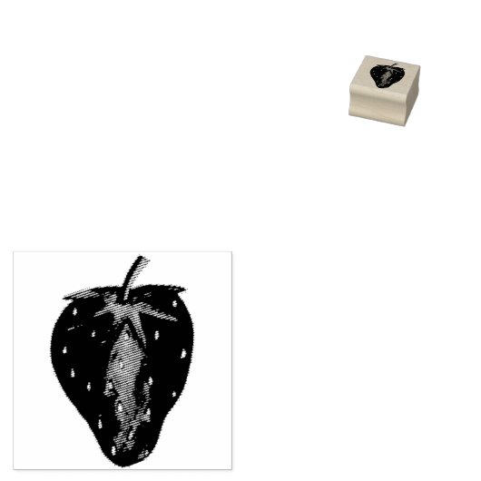 Aardbei Berry Fruit Rubber Stamp Rubberstempel (Gestempeld)