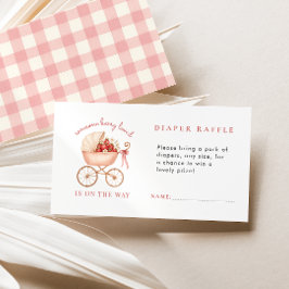Aardbei Berry Loved Luier Raffle Baby shower Informatiekaartje