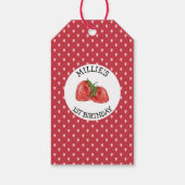 Aardbei Berry Sweet 1st Birthday Party Cadeaulabel (Achterkant)