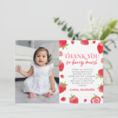 Aardbei Berry Sweet Afbeelding verjaardagsfeestje Bedankkaart (Staand voorkant)