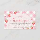 Aardbei Berry Sweet Baby Girl Baby shower Informatiekaartje (Voorkant)