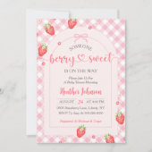 Aardbei Berry Sweet Baby Girl Baby shower Kaart (Voorkant)
