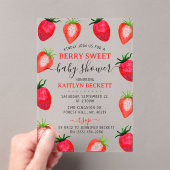 Aardbei Berry Sweet Baby shower Acryl Uitnodigingen (Insitu (Draagbaar))