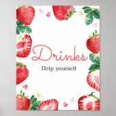 Aardbei Berry Sweet Baby shower Drinken Poster (Voorkant)