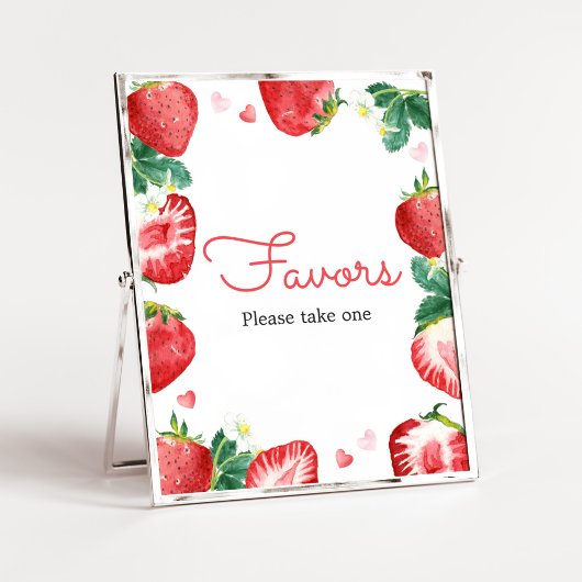 Aardbei Berry Sweet Baby shower Favors Poster