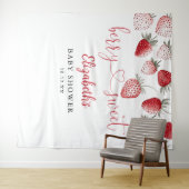 Aardbei Berry Sweet Baby shower Foto Achtergrond Wandkleed (In Situ (horizontaal))