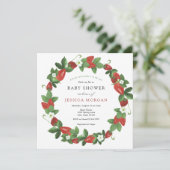 Aardbei Berry Sweet Baby shower Kaart (Staand voorkant)