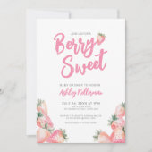 Aardbei Berry Sweet Baby shower Kaart (Voorkant)