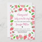 Aardbei Berry Sweet Baby shower Kaart (Voorkant)