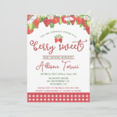 Aardbei, Berry Sweet Baby shower Kaart (Staand voorkant)