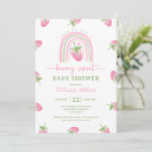 Aardbei Berry Sweet Baby shower Kaart (Staand voorkant)