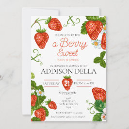Aardbei Berry Sweet Baby shower Kaart