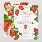 Aardbei Berry Sweet Baby shower Kaart (Voorkant / Achterkant)