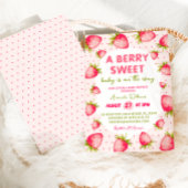 Aardbei Berry Sweet Baby shower Kaart