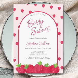 Aardbei Berry Sweet Baby shower Kaart