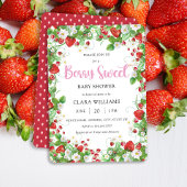 Aardbei Berry Sweet Baby shower Kaart