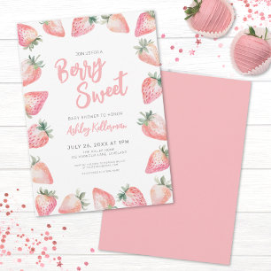 Aardbei Berry Sweet Baby shower Kaart
