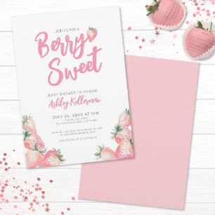 Aardbei Berry Sweet Baby shower Kaart
