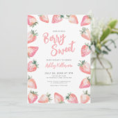 Aardbei Berry Sweet Baby shower Kaart (Staand voorkant)