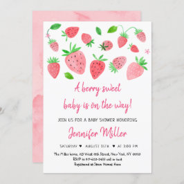 Aardbei Berry Sweet Baby shower Kaart