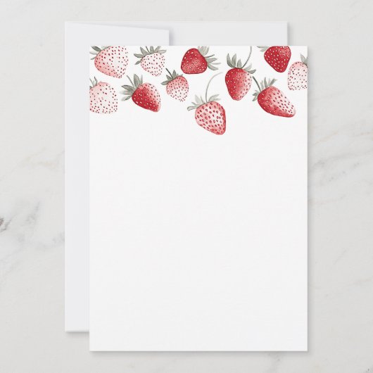 Aardbei Berry Sweet Baby shower Kaart (Achterkant)